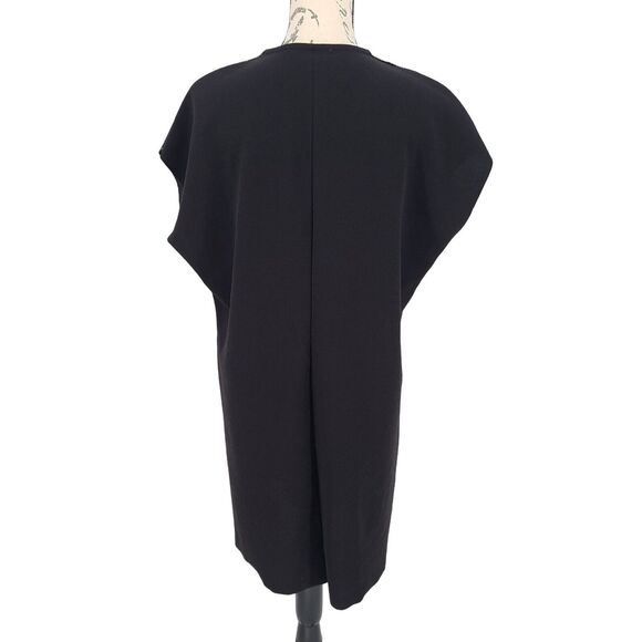 Zara Basic Jewel Print V Neck Shift Dress Black XL - Picture 4 of 11